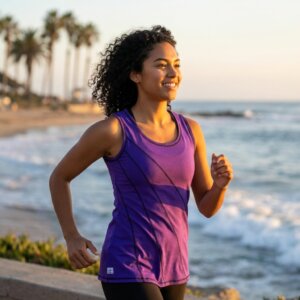 Top femme coton violet