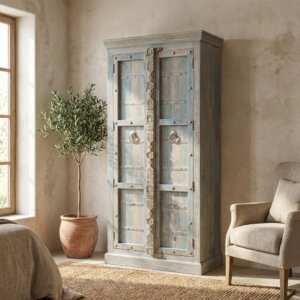 Armoire indienne ancienne bleu