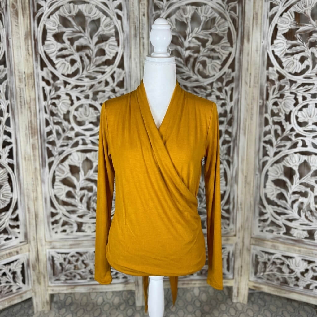 cross top viscose jaune longue manche