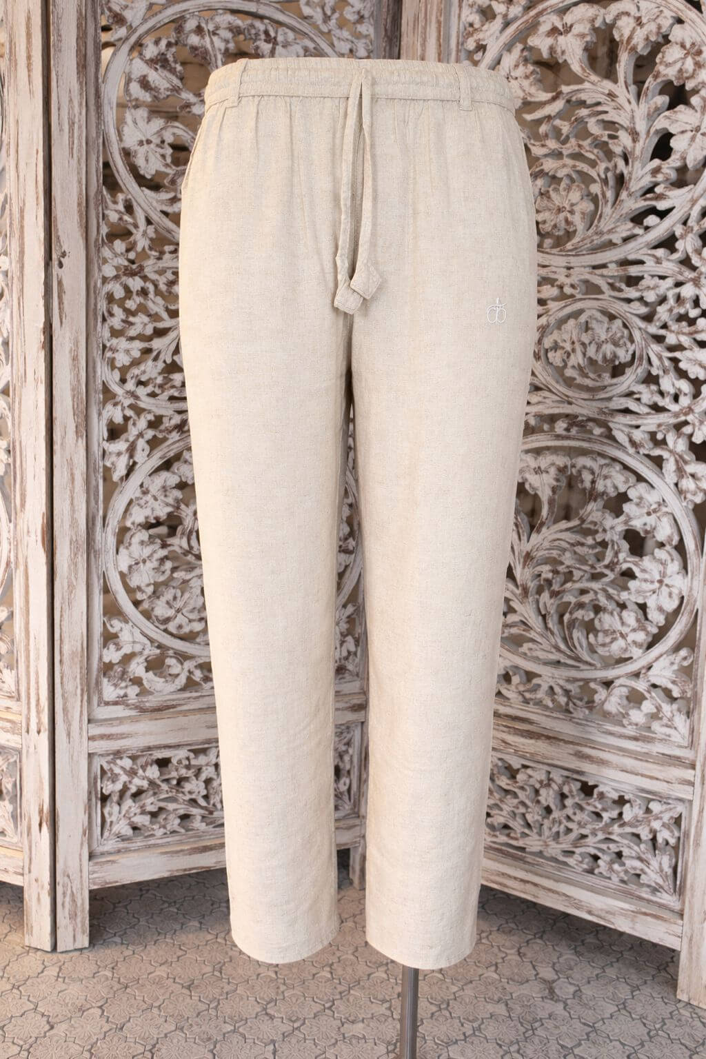 Pantalon homme Lin & Viscose blanc cassé