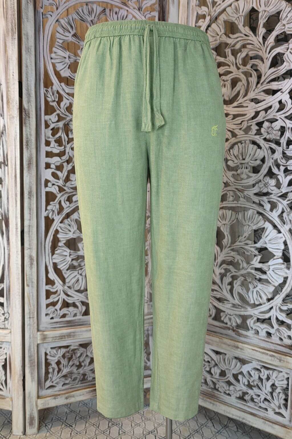 Pantalon homme Lin & Viscose vert menthe