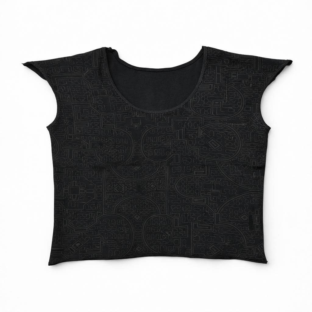 Top Imprimé Shipibo en coton noir