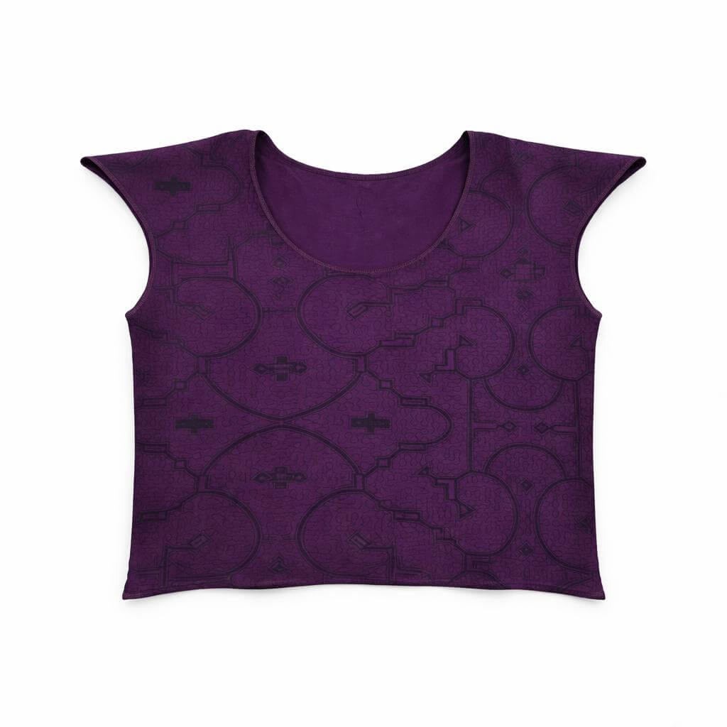 Top Imprimé Shipibo en coton violet