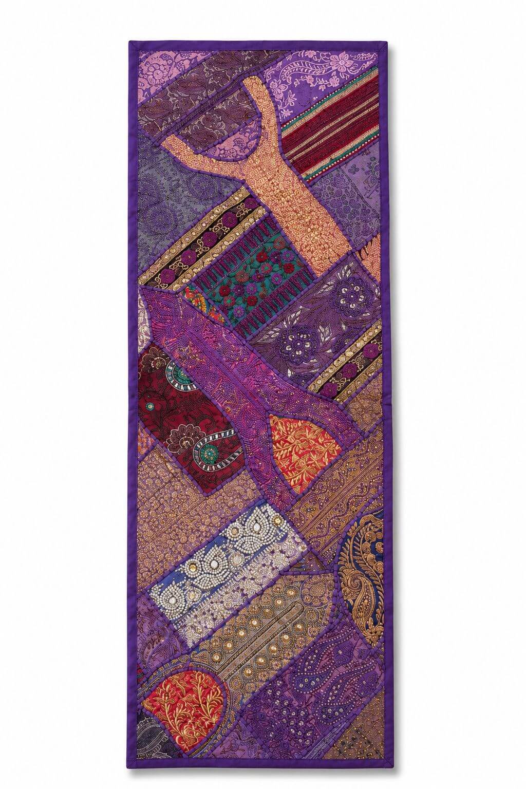 chemin de table patchwork vert