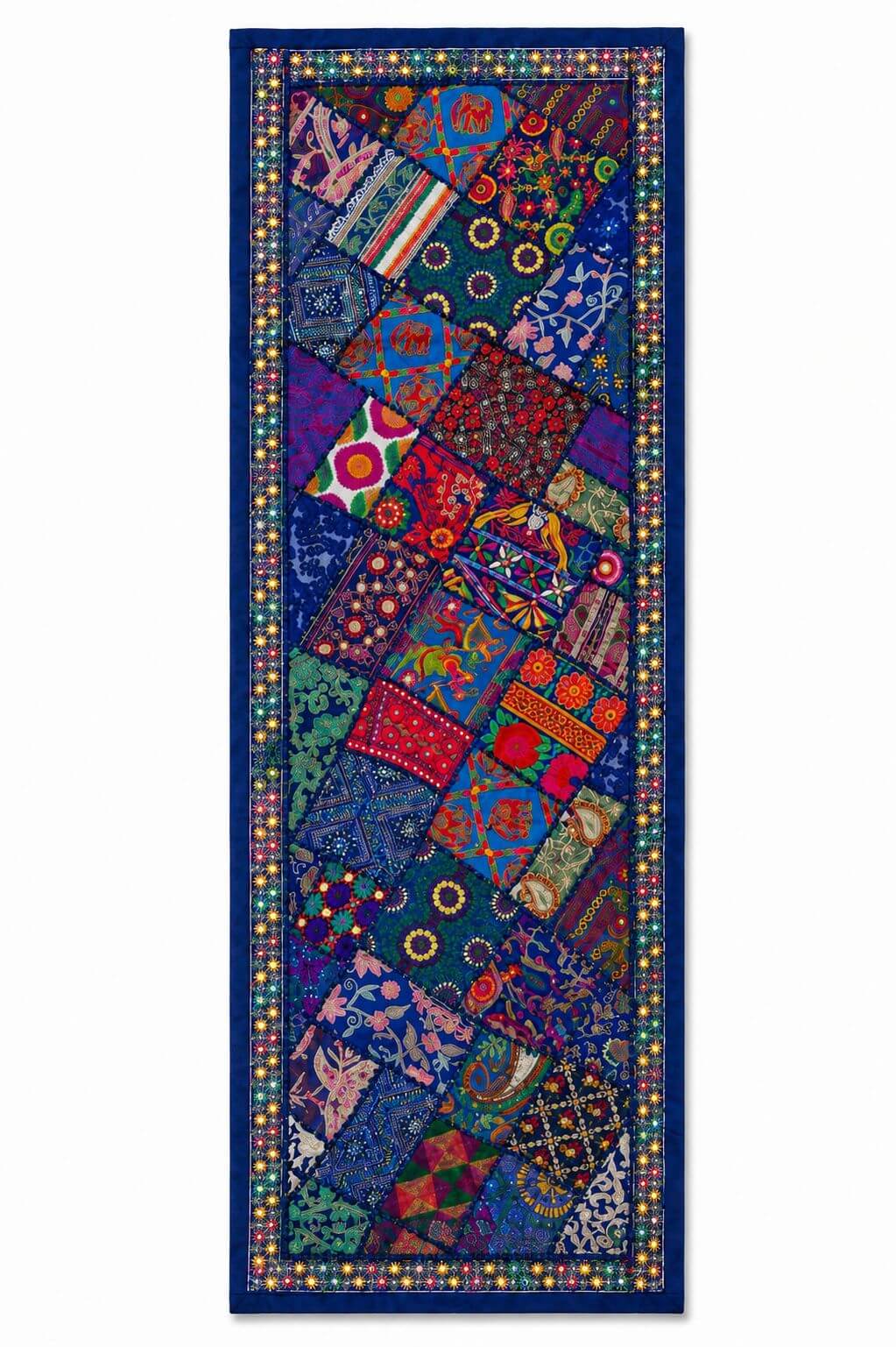 chemin de table patchwork bleu