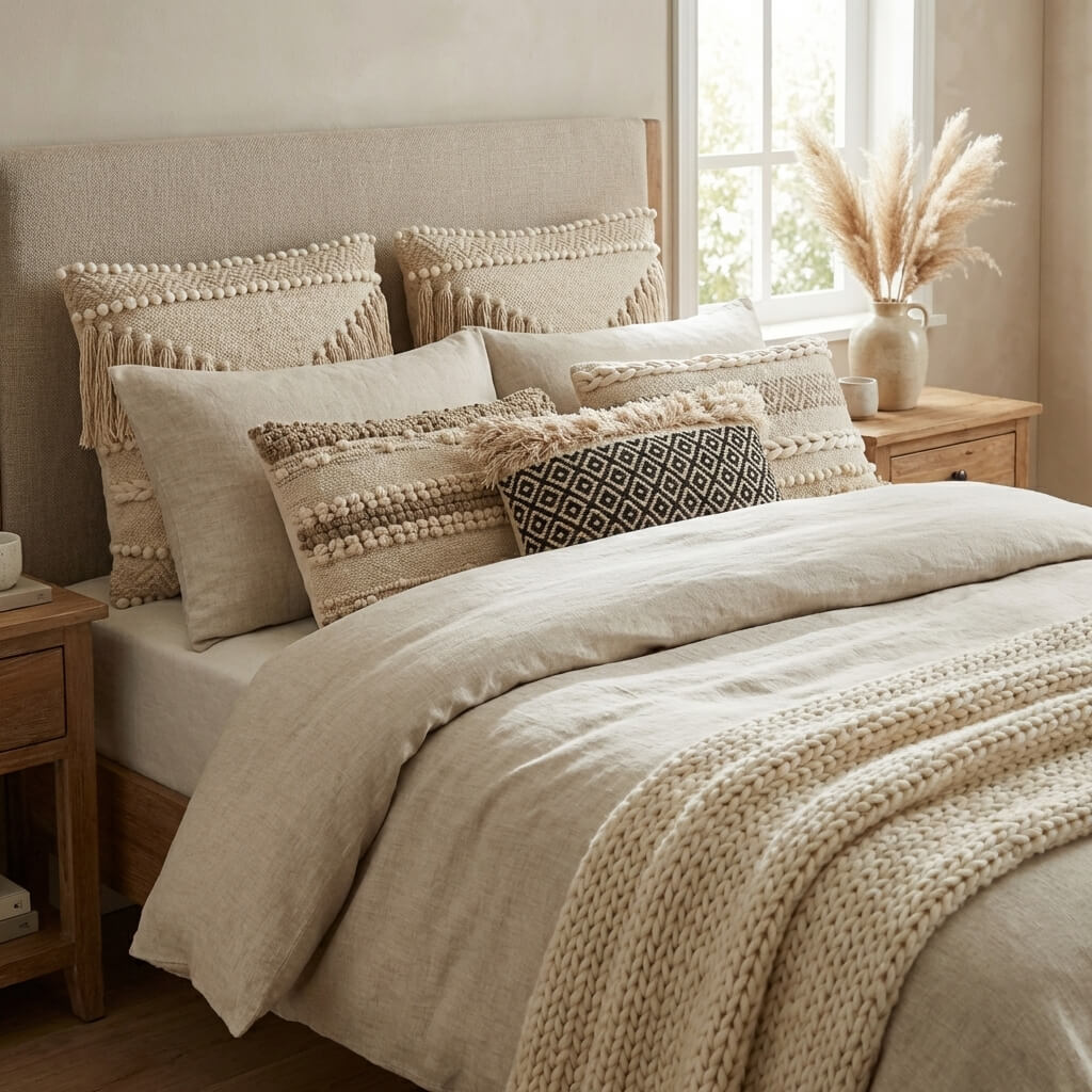 cathégorie coussin boho rectangulaire