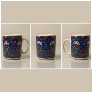 Mug Artistique «Tulipes Iznik » -Céramique Peinte à la Main