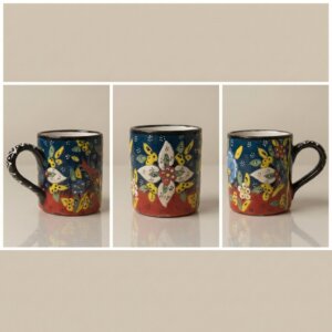 Mug Artistique «Fleurs des Champs» -Céramique Peinte à la Main