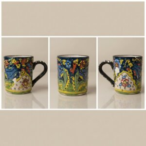 Mug Artistique «Vagues de Couleurs» -Céramique Peinte à la Main