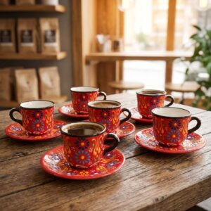 tasses à café rouge