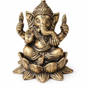 Ganesh sur lotus Doré