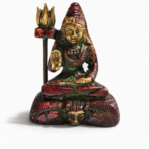 petit shiva aussi en position de méditation rouge