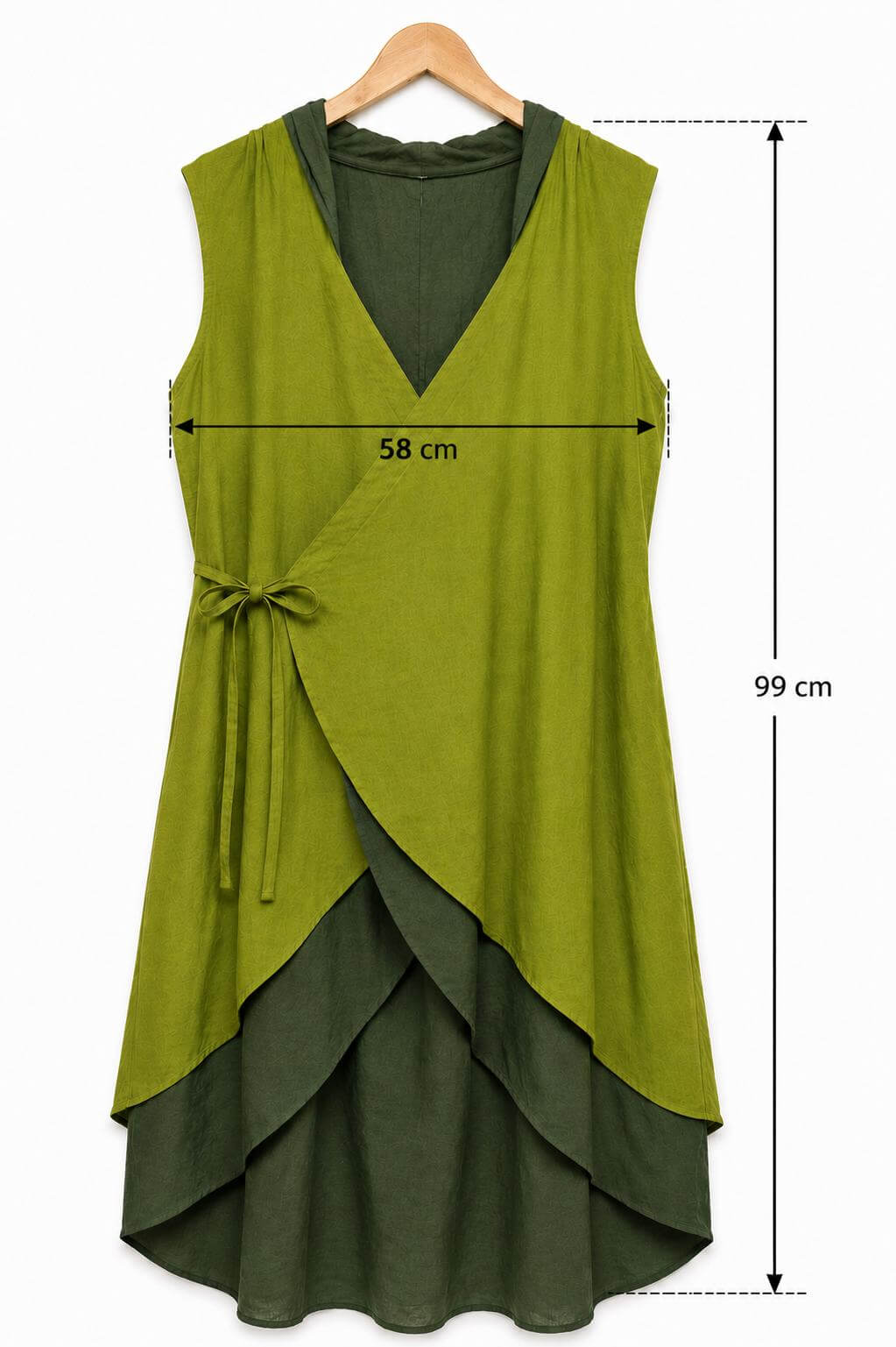 robe cap en coton vert