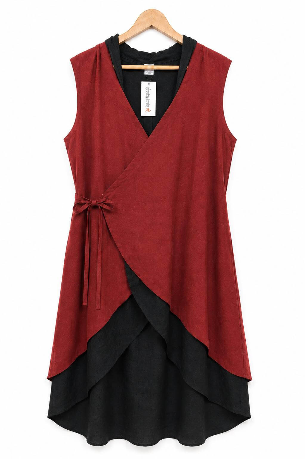 robe cap en coton bordeaux