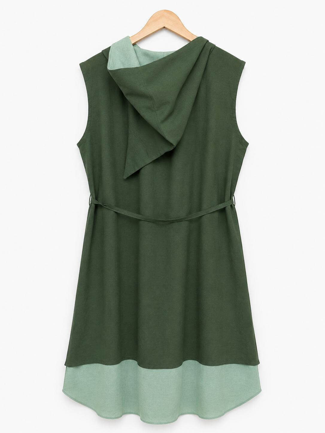 robe cap en coton vert foncé