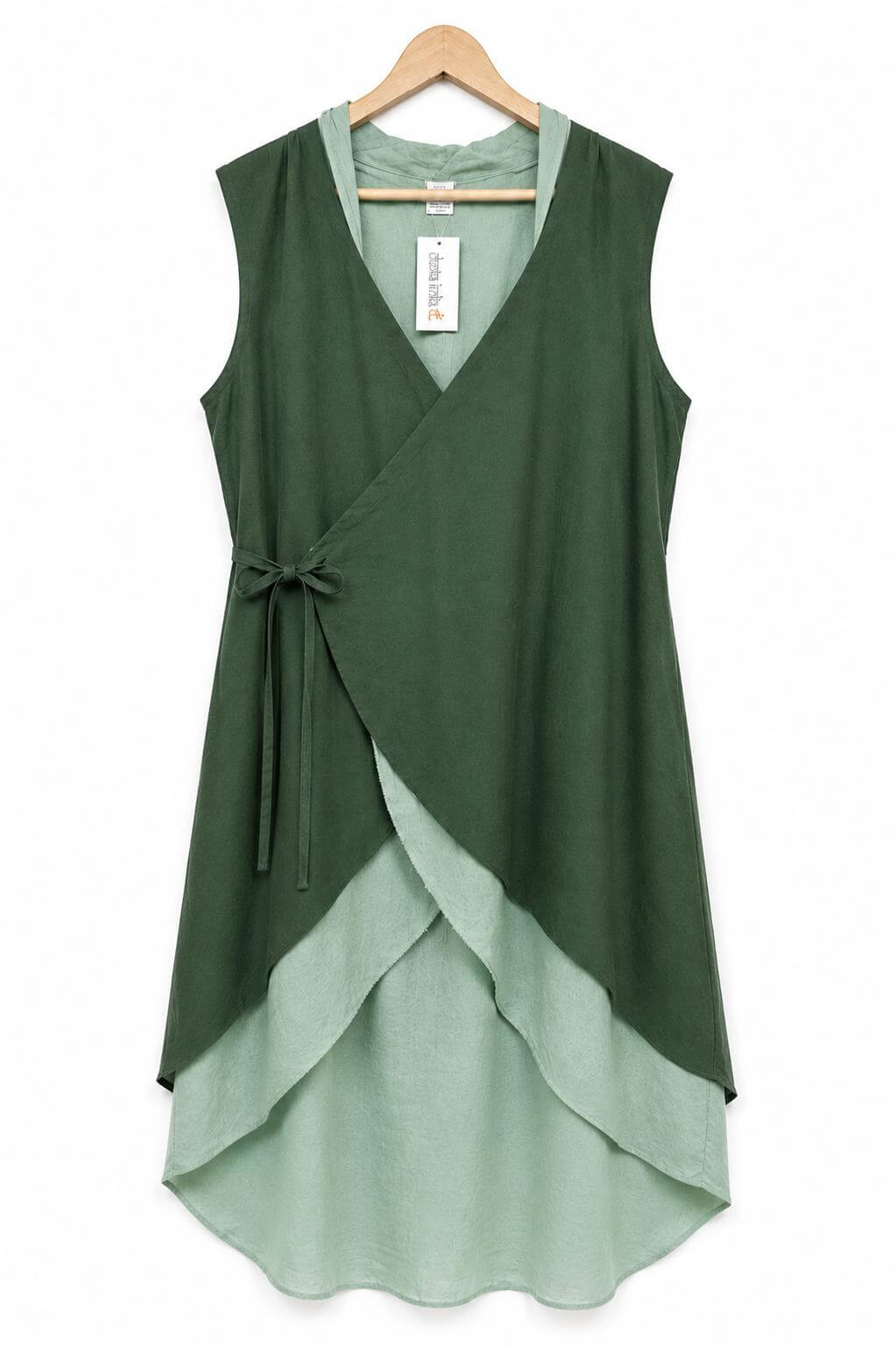 robe cap en coton vert foncé