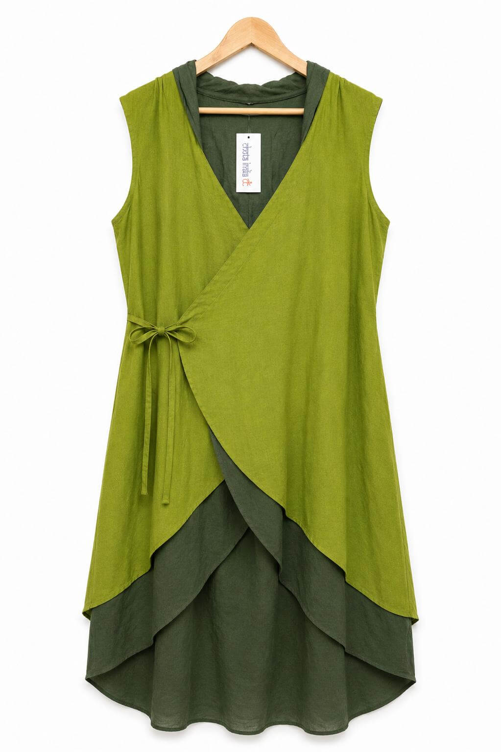 robe cap en coton vert