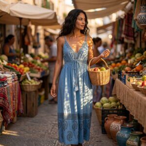 Robe coton avec imprimé