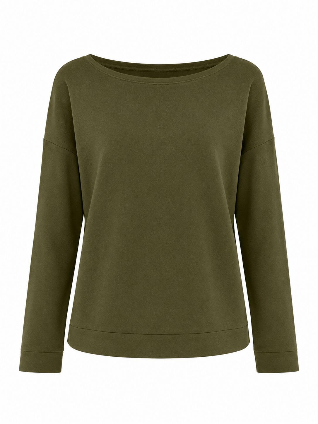 pull en coton fleece vert olive
