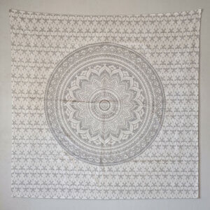 Tenture mandala gris