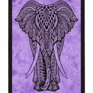 Tenture Murale Éléphant Mandala Violette