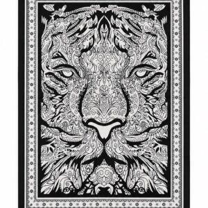 Tenture Murale Tigre Noir et Blanc