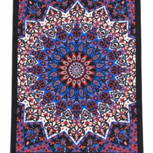 Tenture Murale Mandala Étoile Bleu et Rouge