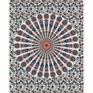 Tenture Murale Mandala Paon & Floral Coton 110x75 cm